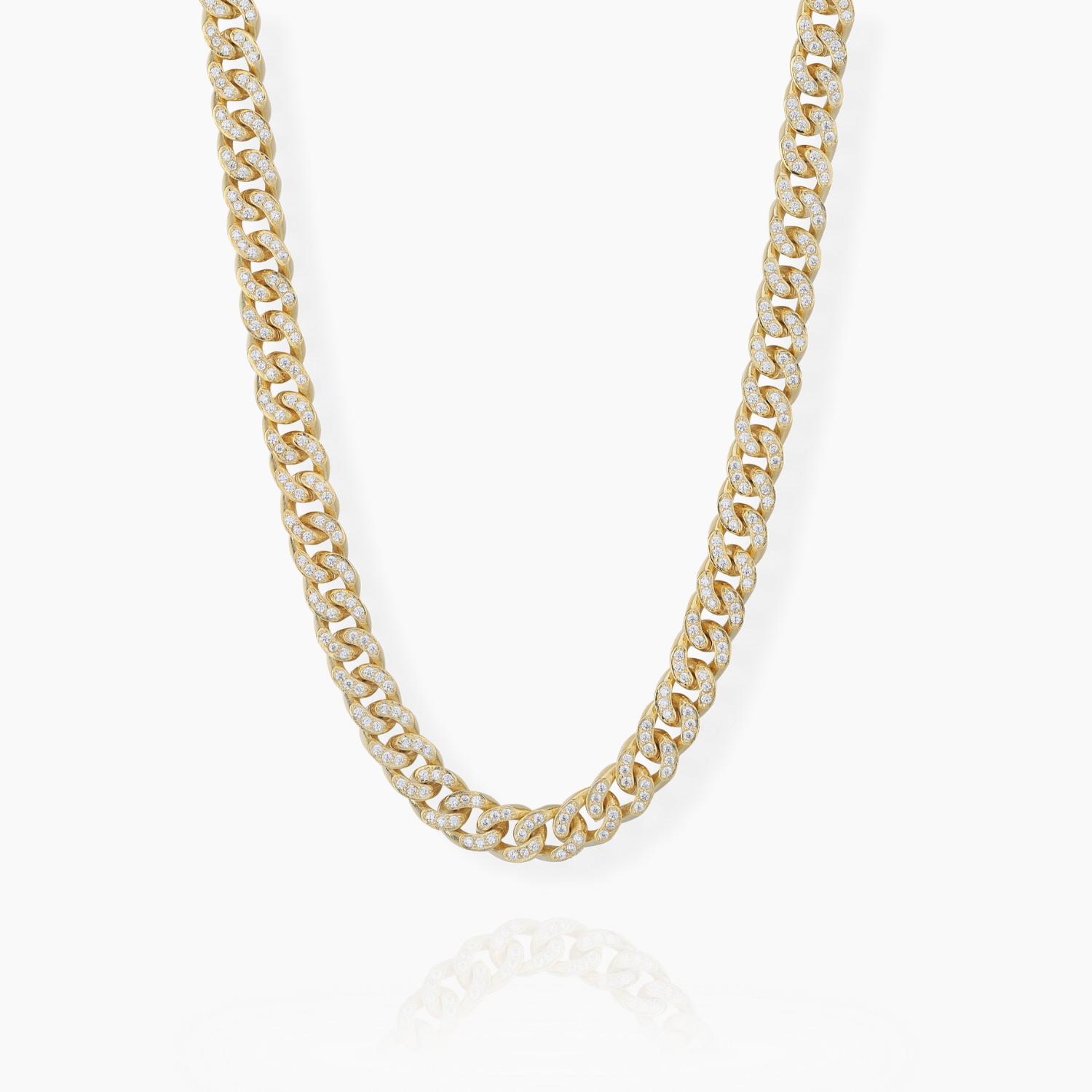 7mm Cuban Link Chain for Men - Iced Out Style