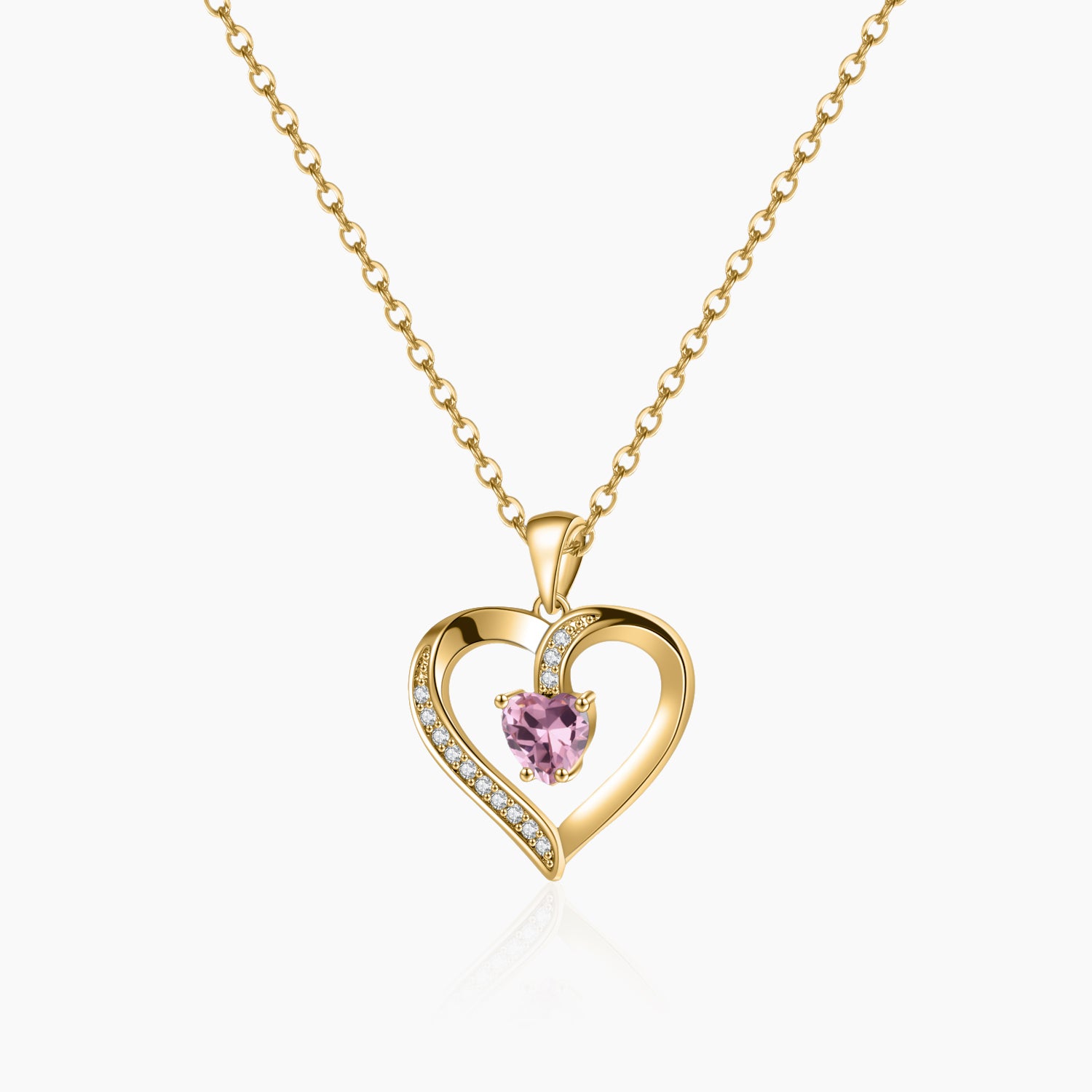 Heart-Shaped Birthstone Pendant Necklace