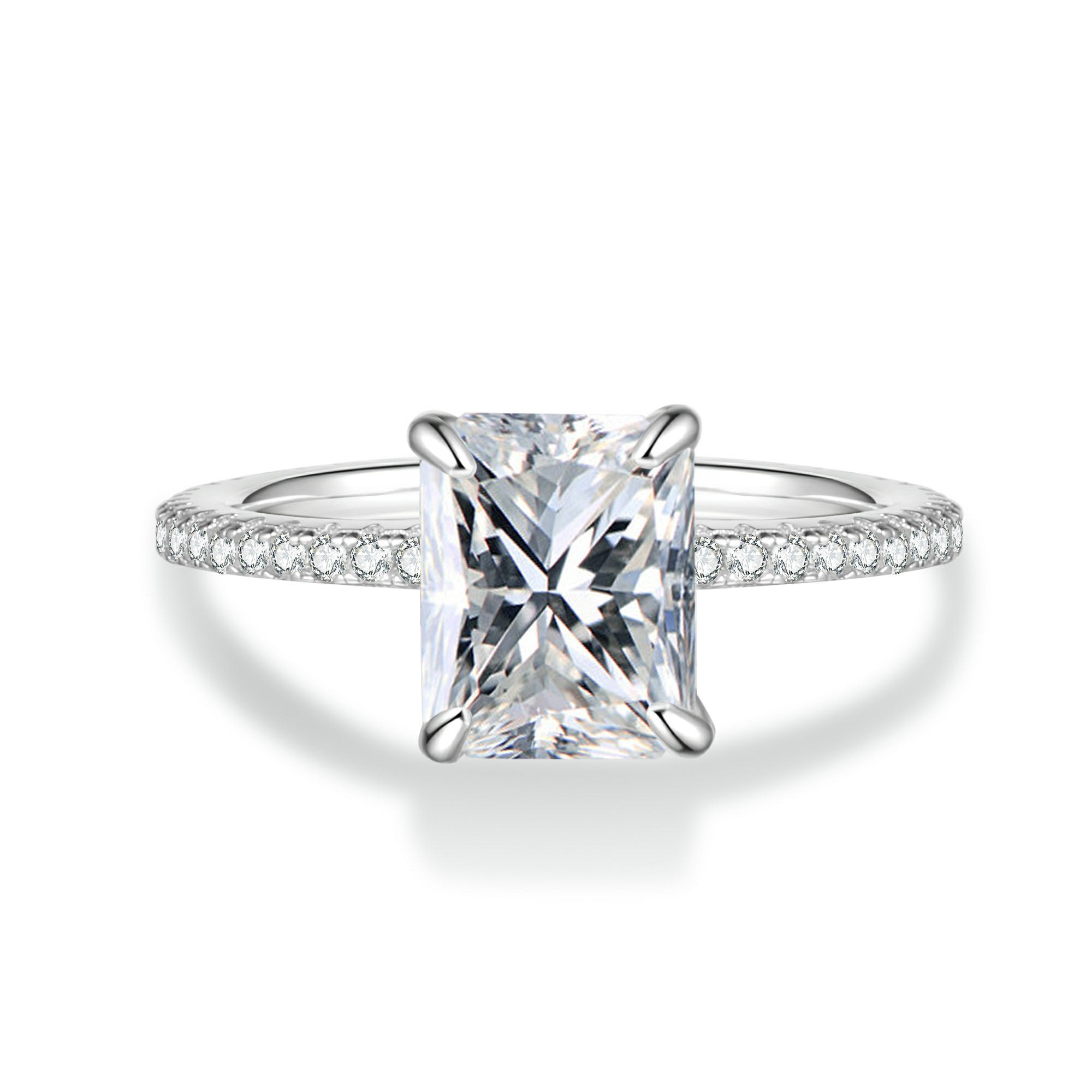 Eternity Band Radiant Cut Moissanite Ring