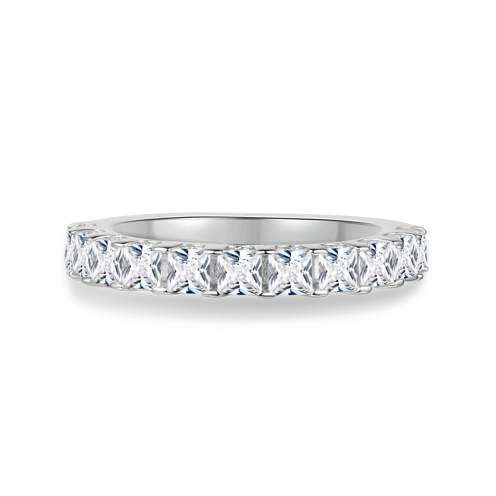 Princess Cut Moissanite Wedding Band for Women