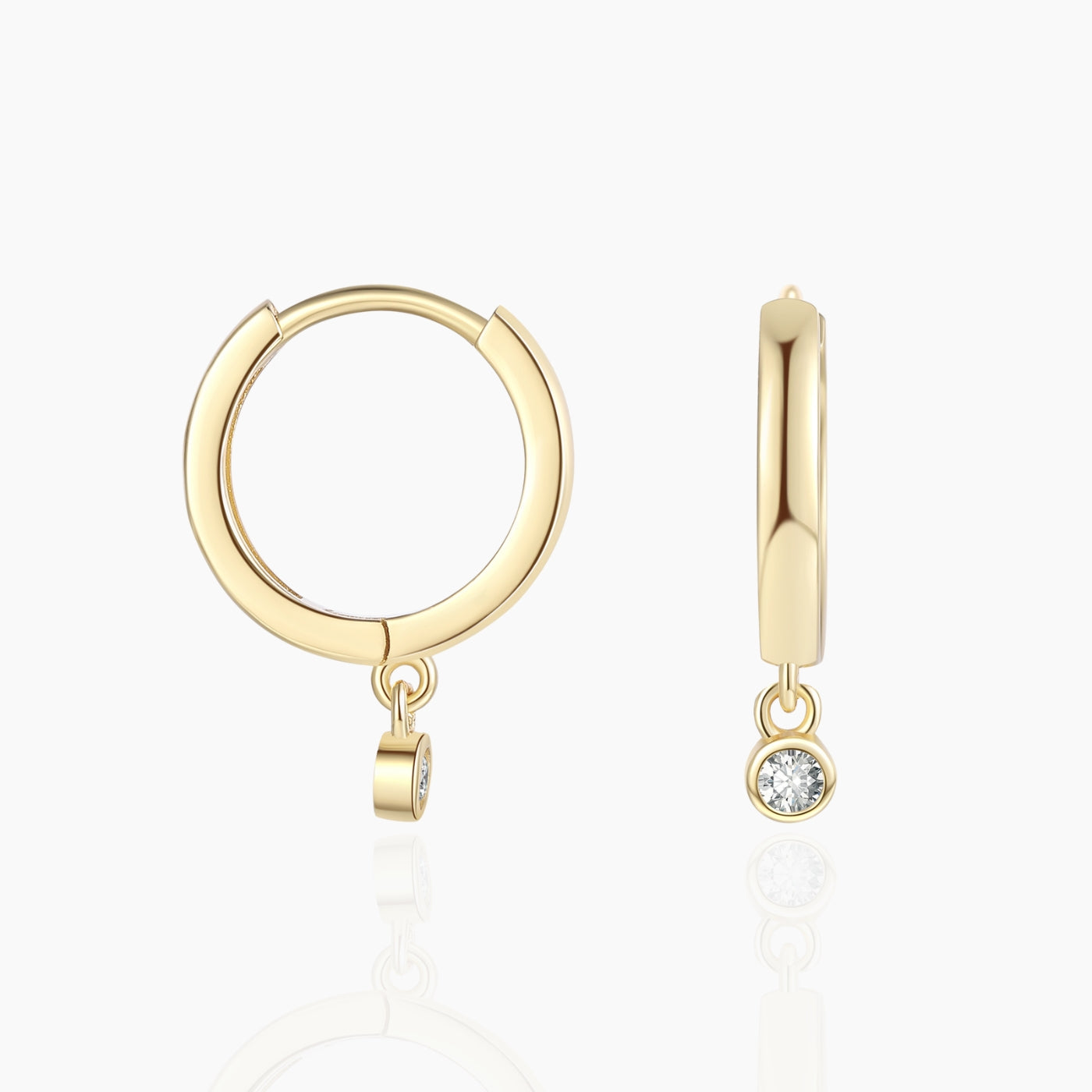 Elegant Moissanite Huggie Drop Earrings