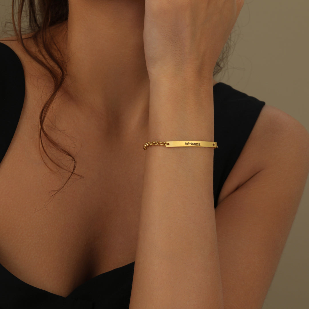 Personalized Engraved Bar Bracelet