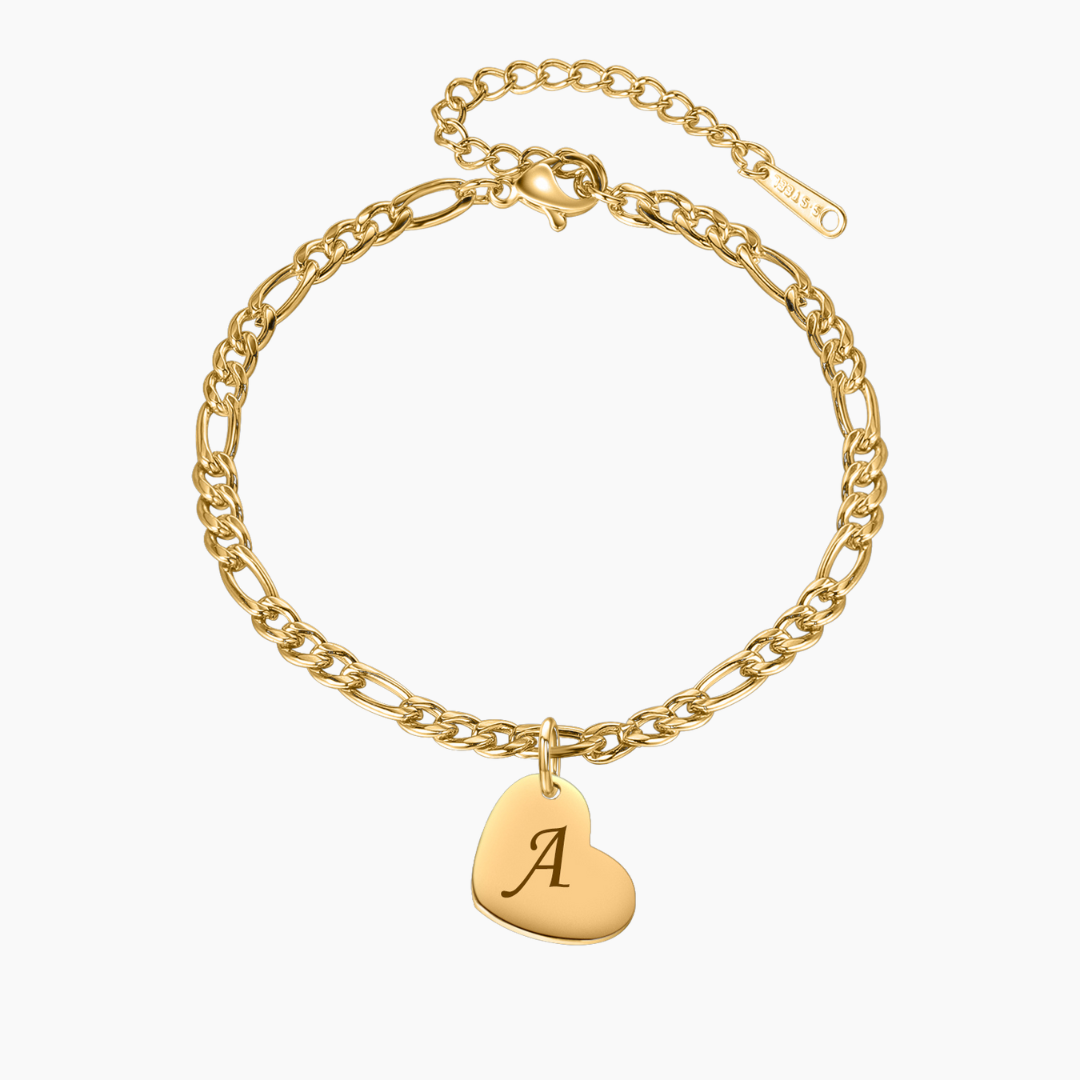 Personalized Heart Initial Anklet