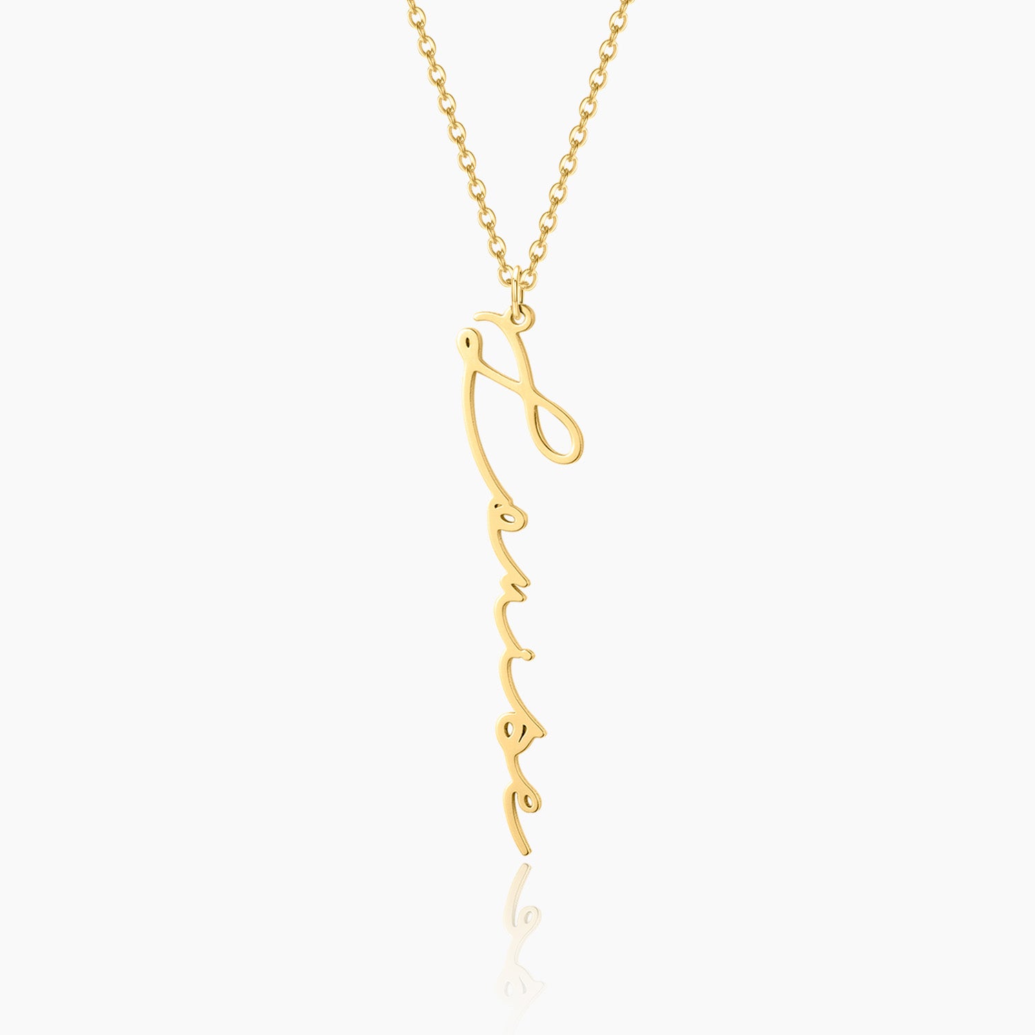 Custom Vertical Script Name Necklace