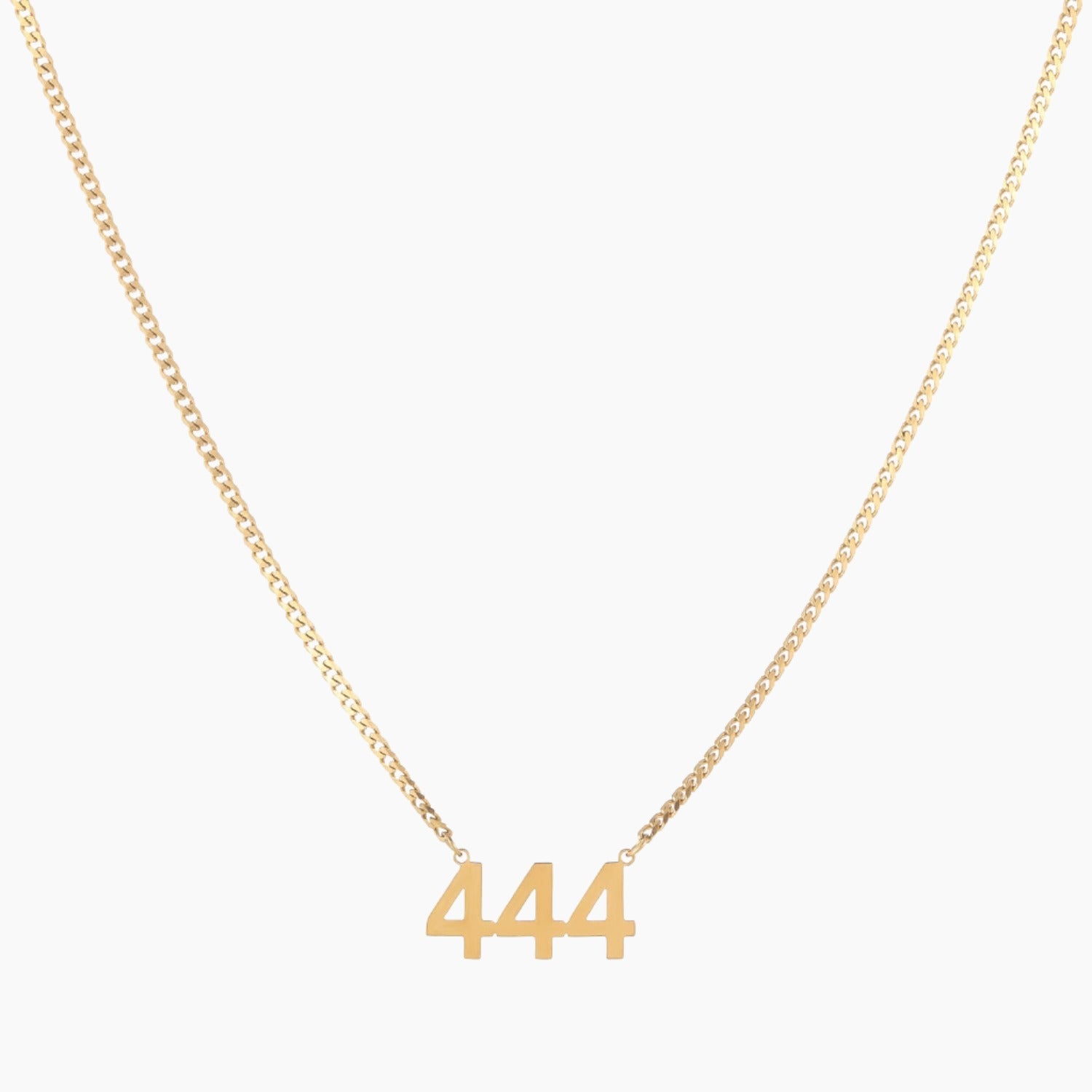 Angel Number Pendant Necklace with Cuban Chain