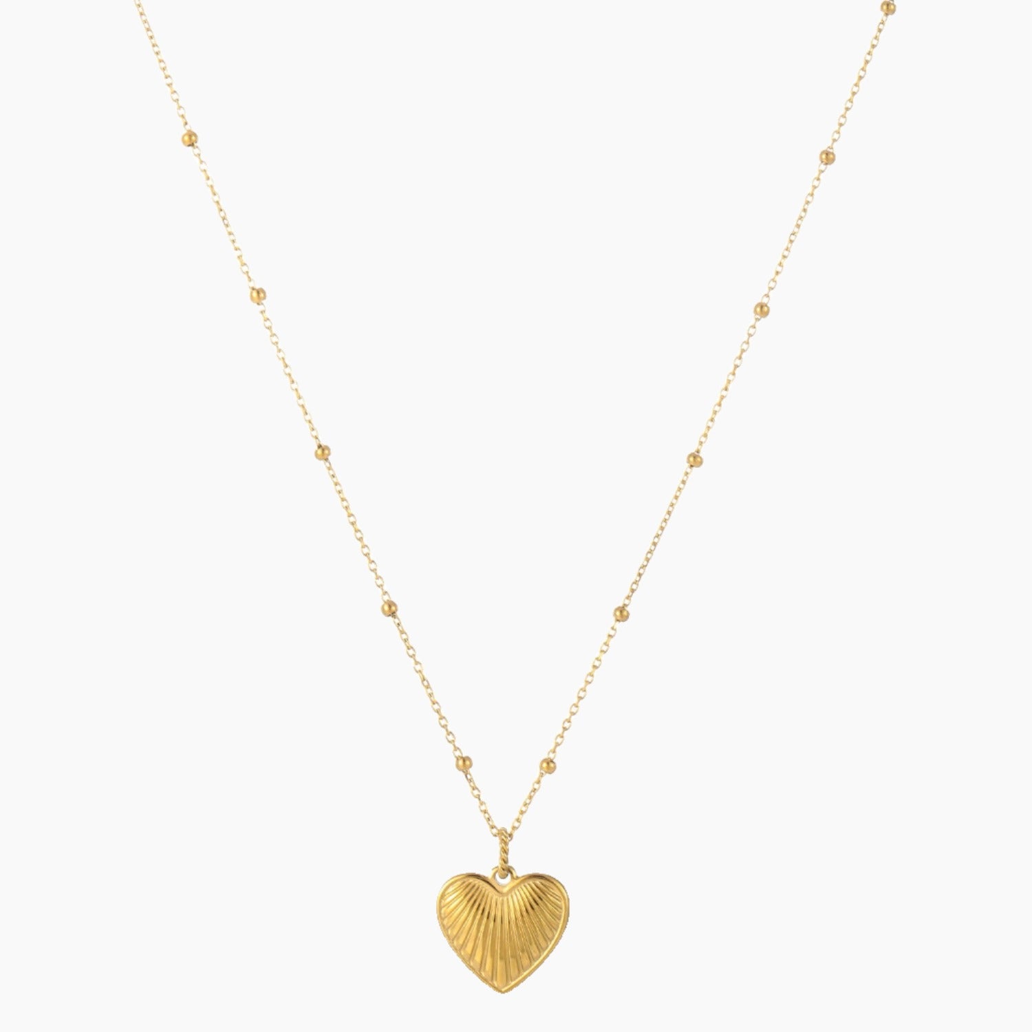 Satellite Chain Heart Pendant Necklace