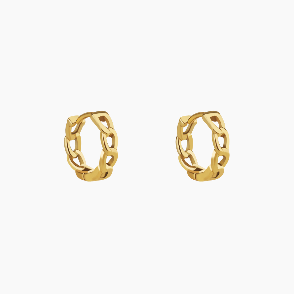 Cuban Link Huggie Hoop Earrings