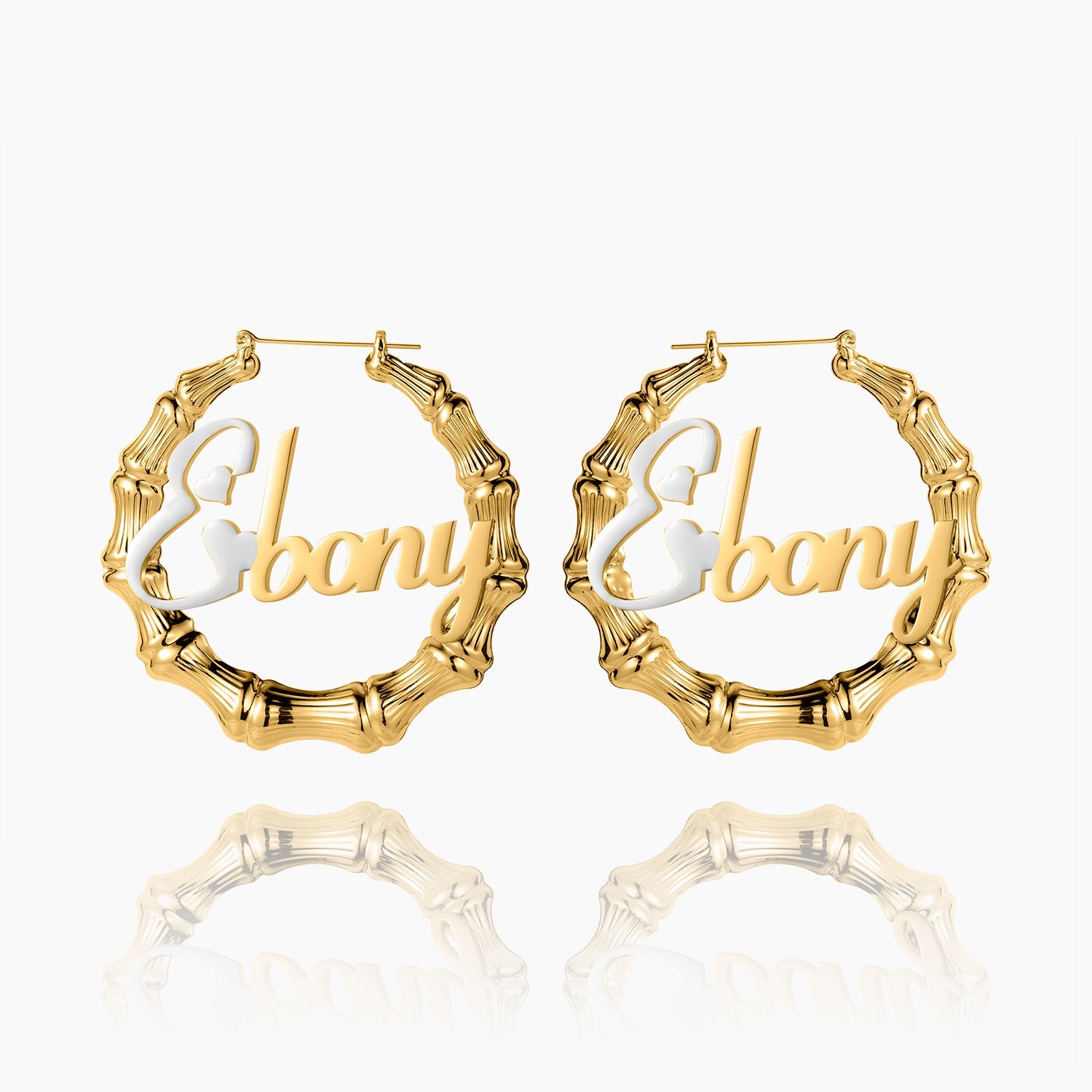 Stylish Bamboo Hoop Earrings by Lovely Name