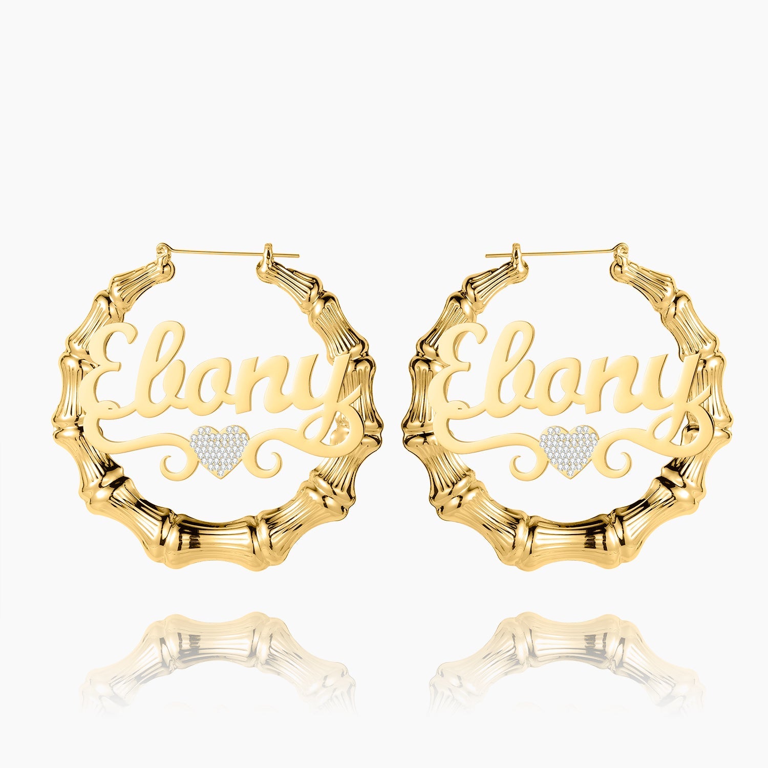 Bamboo Heart Hoop Earrings - Handmade & Lightweight