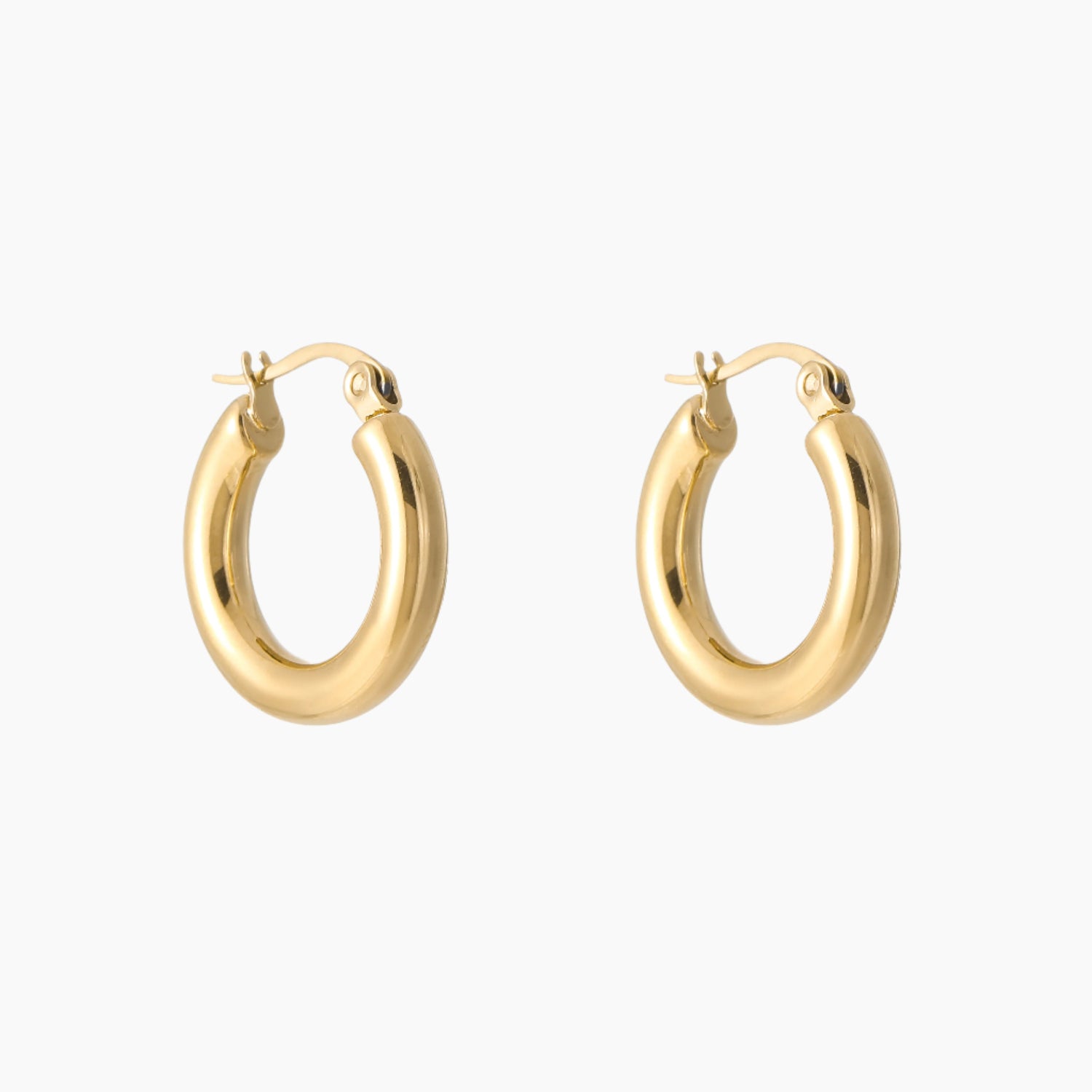 Stylish Gold Tube Hoop Earrings