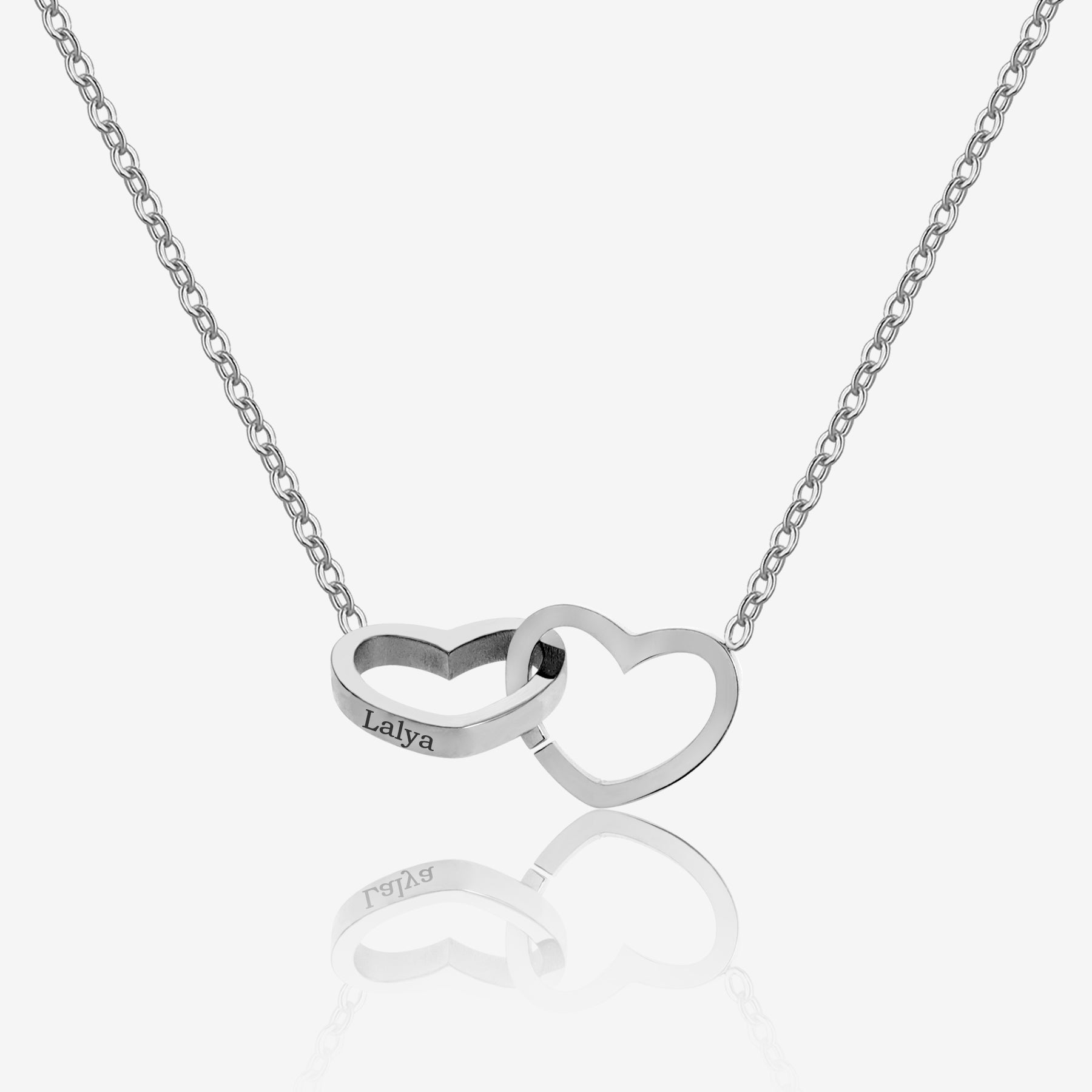 Personalized Double Heart Pendant Necklace