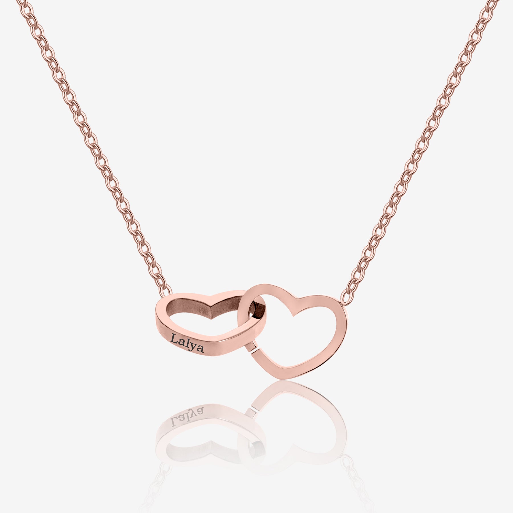 Personalized Double Heart Pendant Necklace