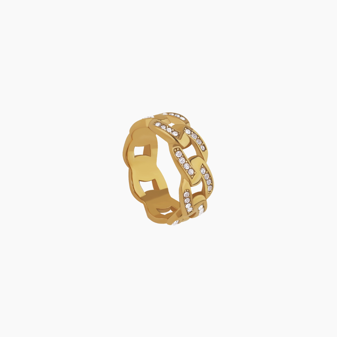 Cuban Link Iced Out Ring for Men