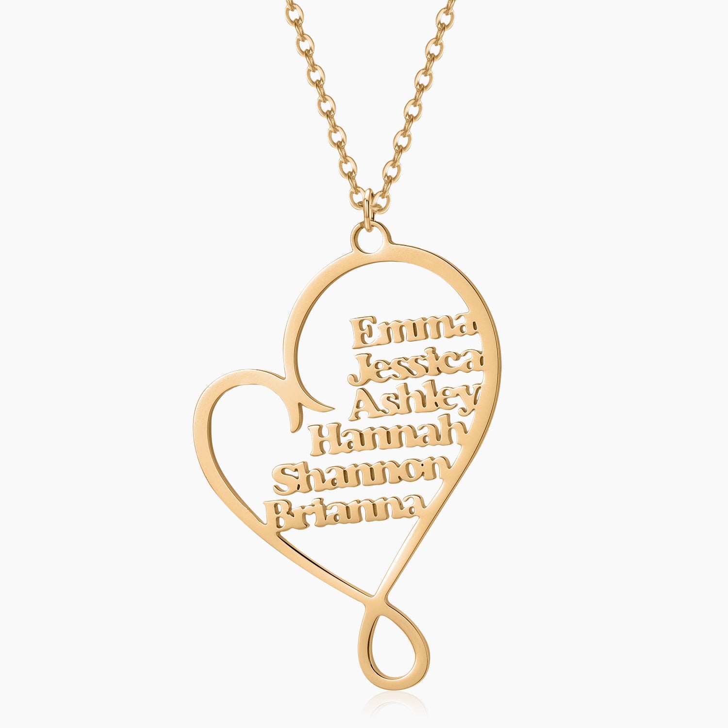 Personalized Family Heart Necklace