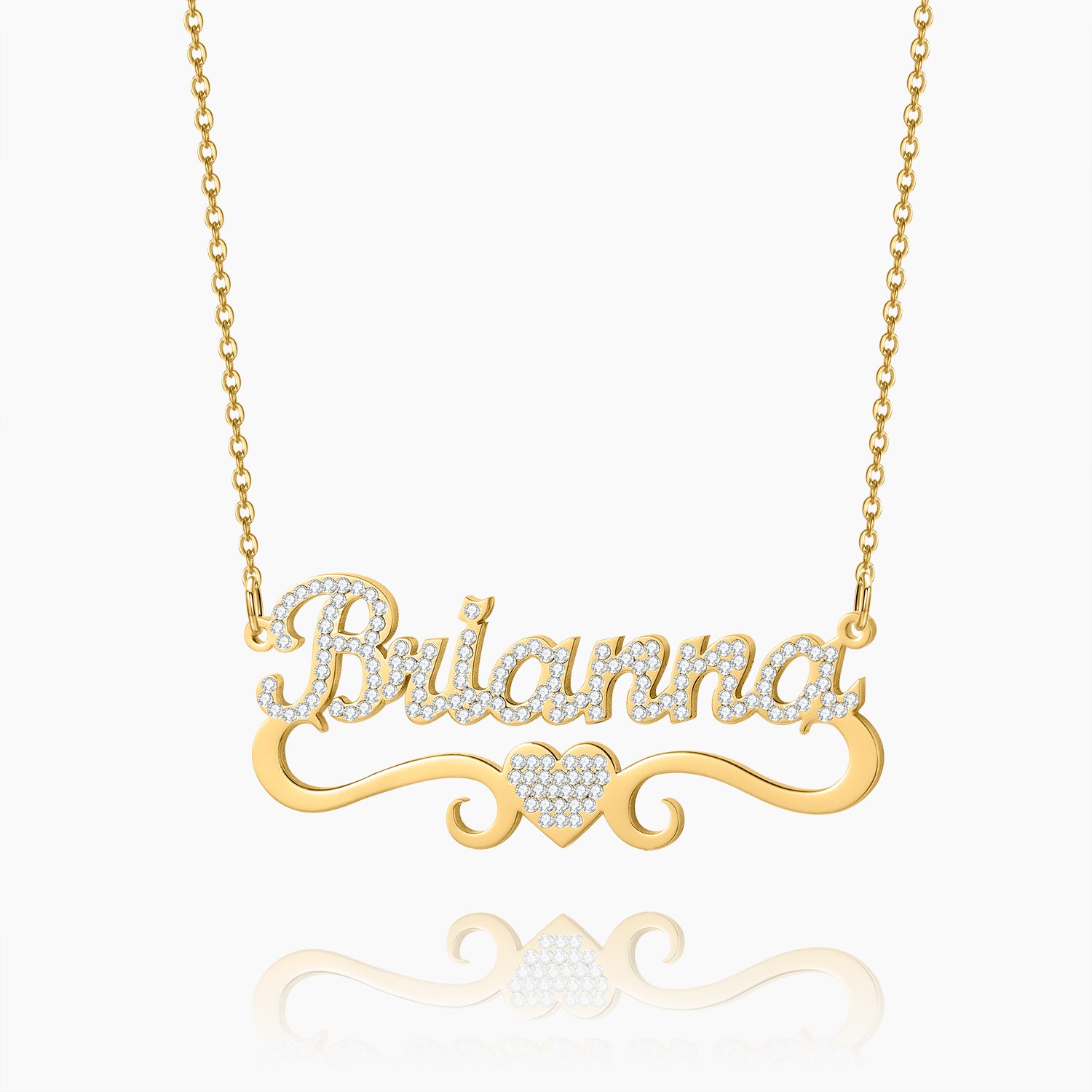 Personalized Iced Heart Name Necklace