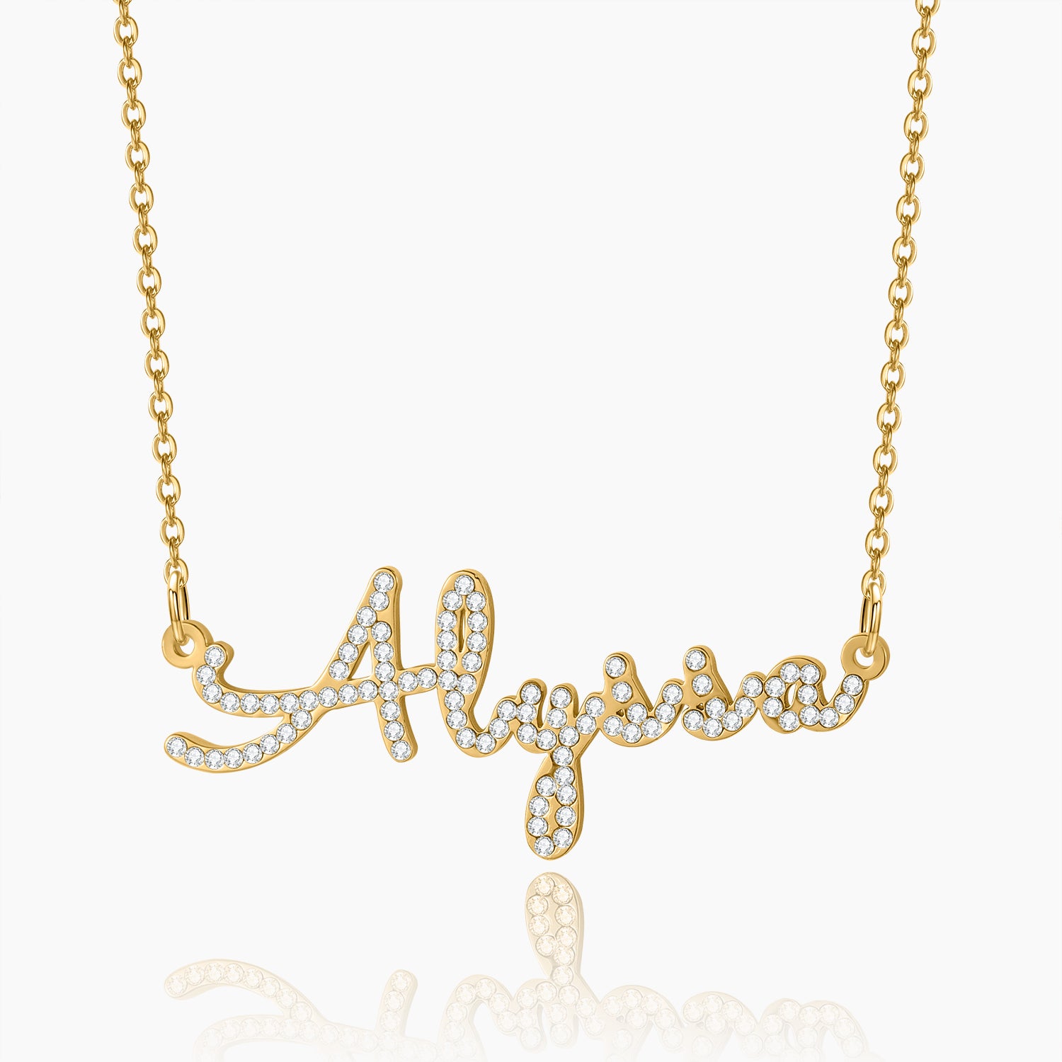 Custom Script Iced Name Necklace