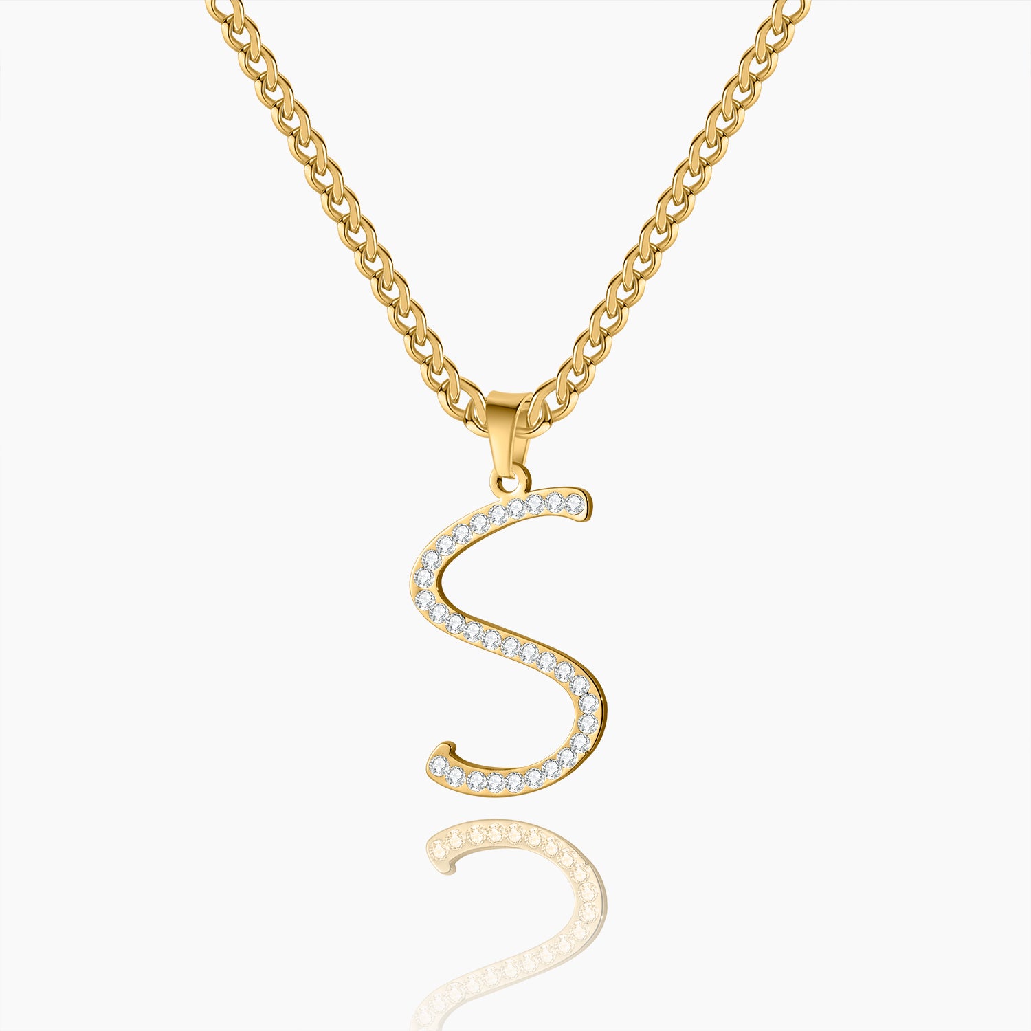 Personalized Iced Letter Pendant Necklace