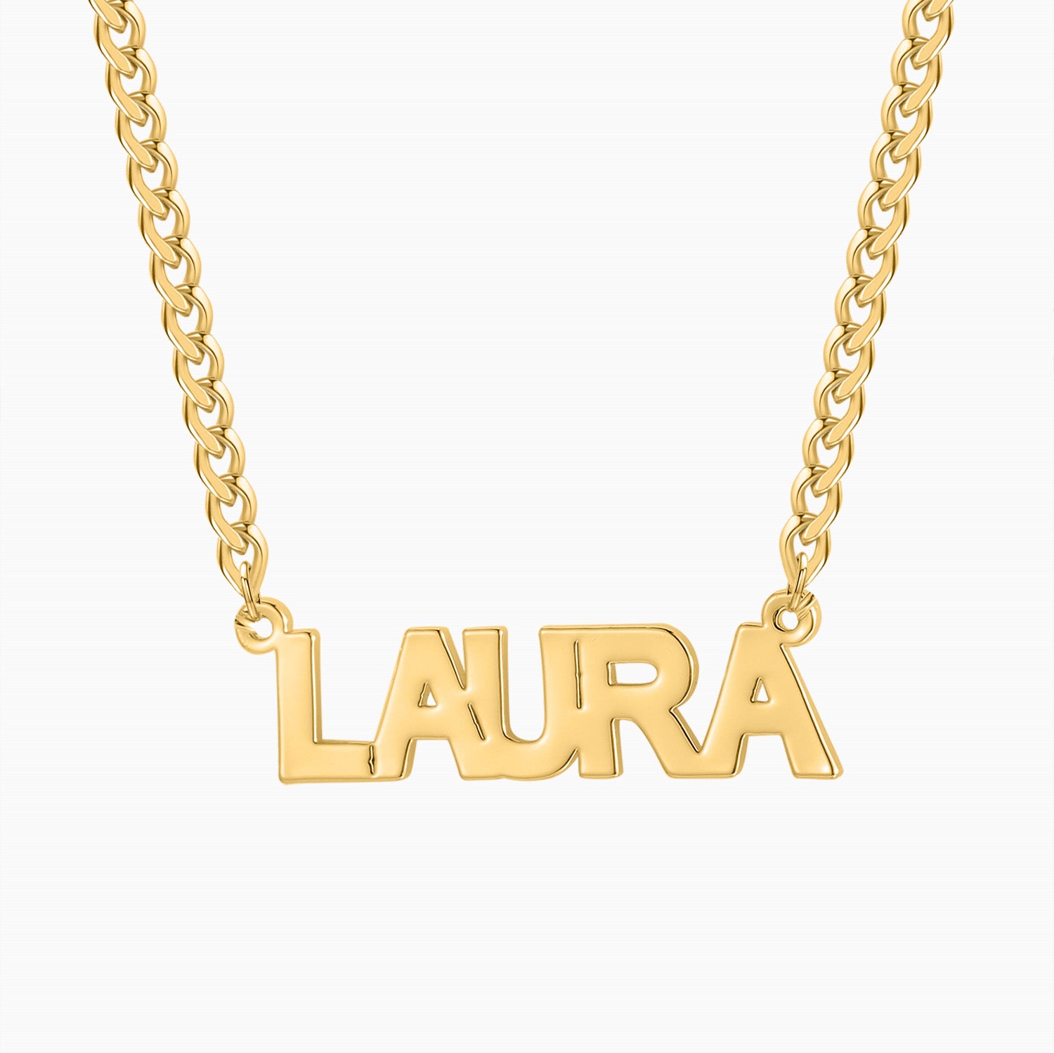 Personalized Kids Name Necklace with Cuban Chain