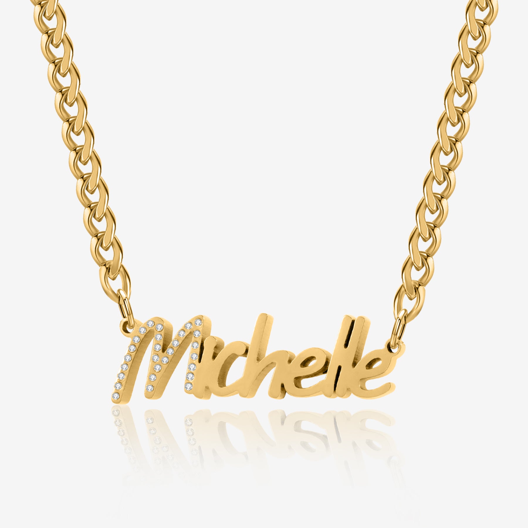 Chunky Cuban Chain Nameplate Necklace