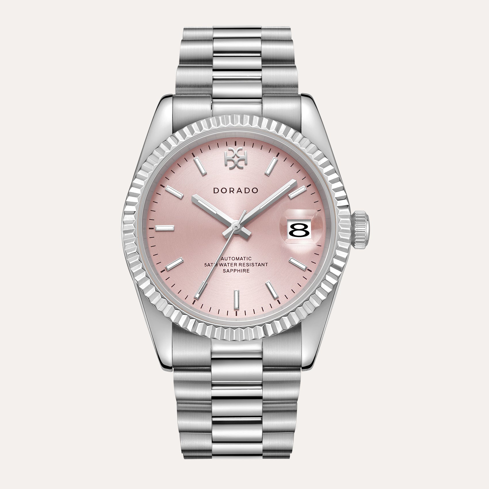 Pink DORADO Silver Classic Watch – Stylish & Elegant