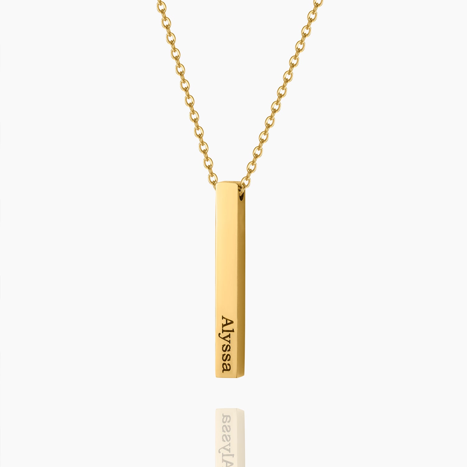 Personalized 3D Bar Pendant Necklace