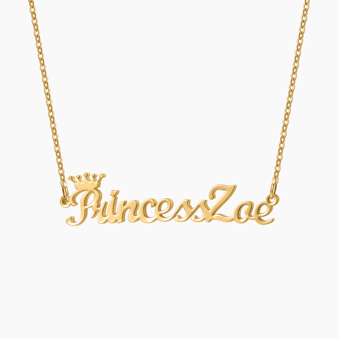 Personalized Royal Name Necklace in Gold