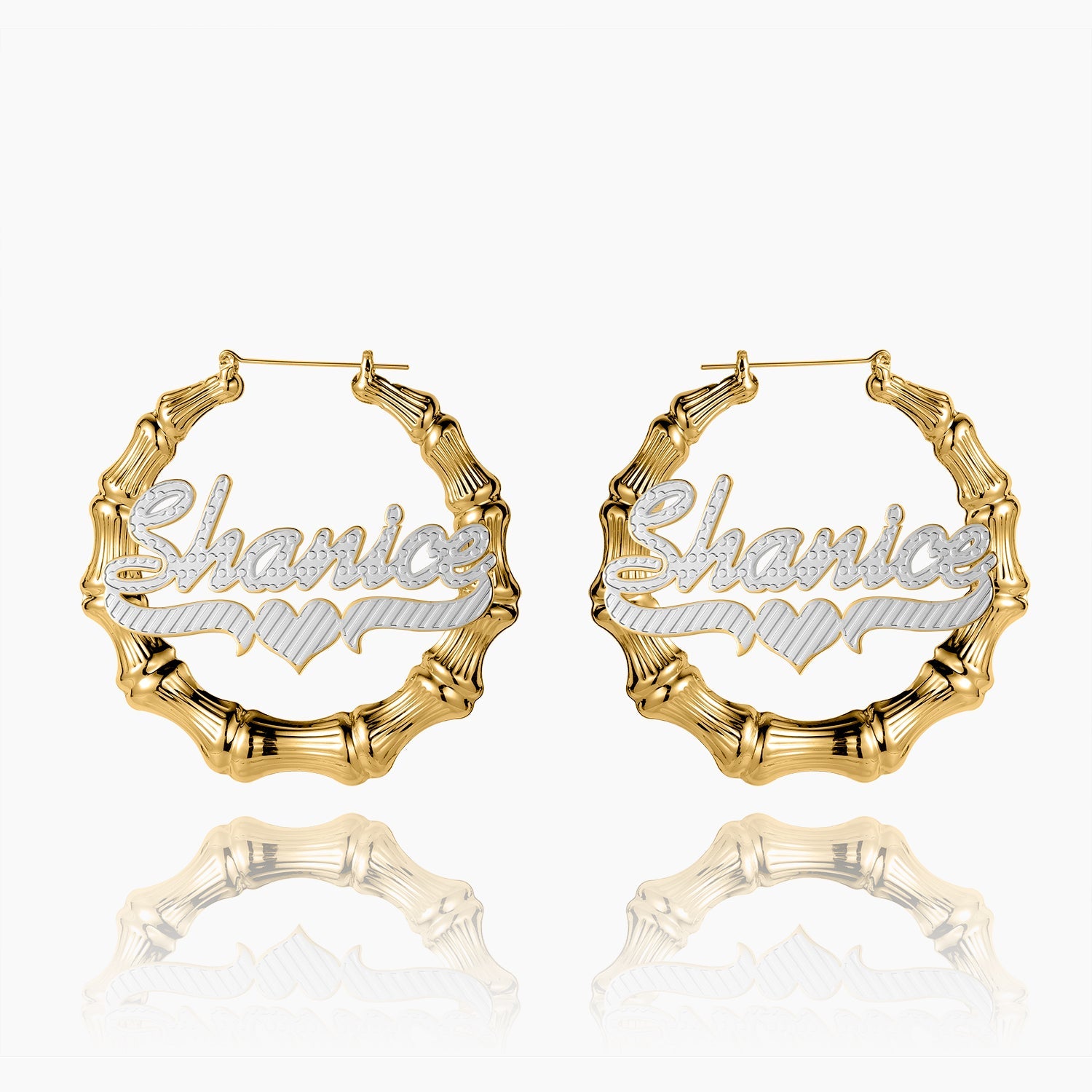 Lightweight Bamboo Hoop Earrings - Double Plated