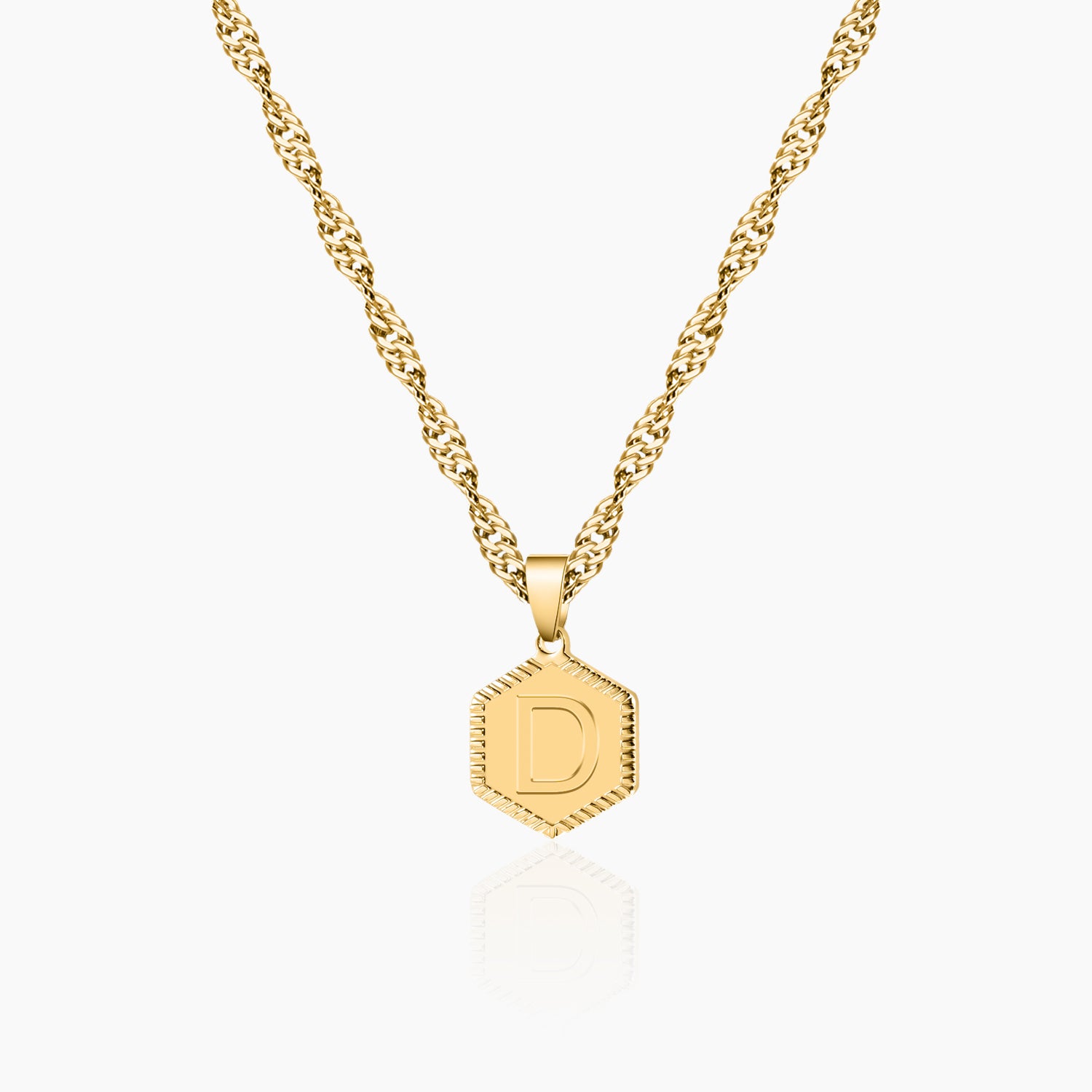 Personalized Hex Initial Pendant Necklace